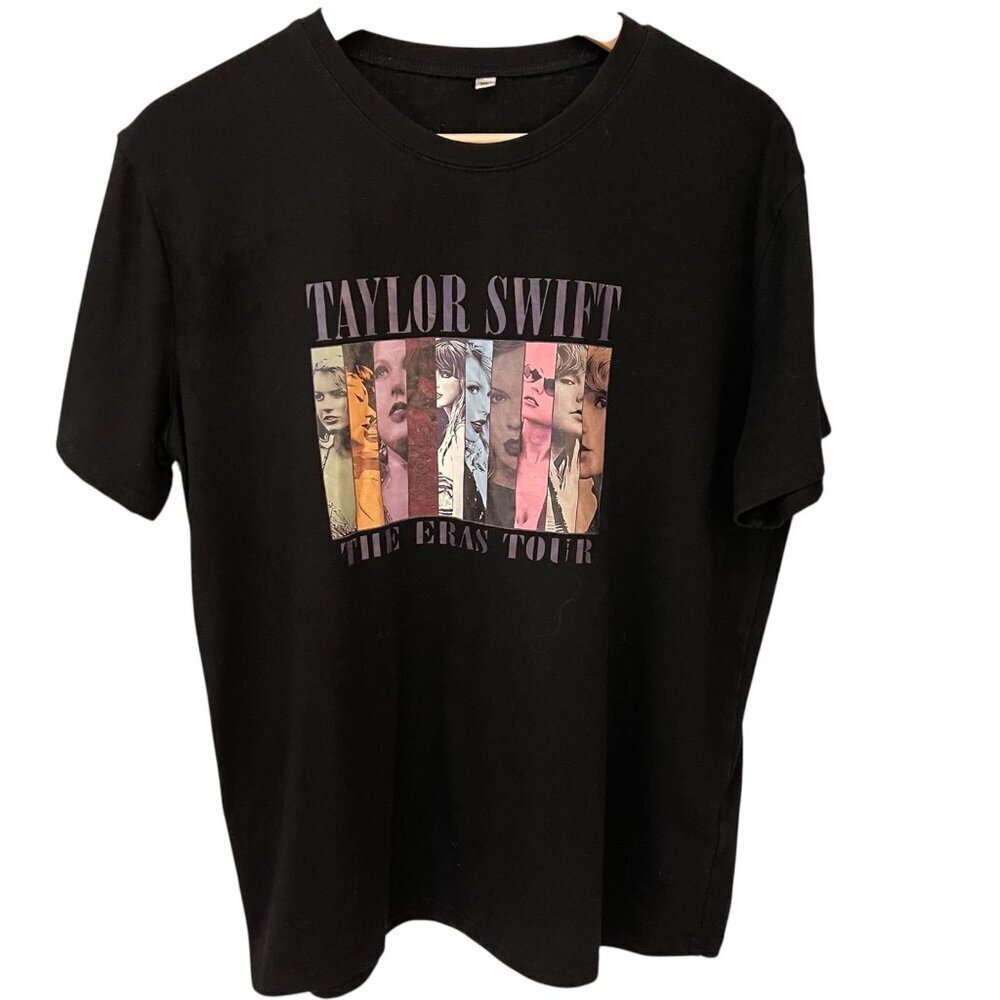 Taylor Swift The Eras Tour T-Shirt Sx XL Black Graphic Tee Album Cover Fan Merch